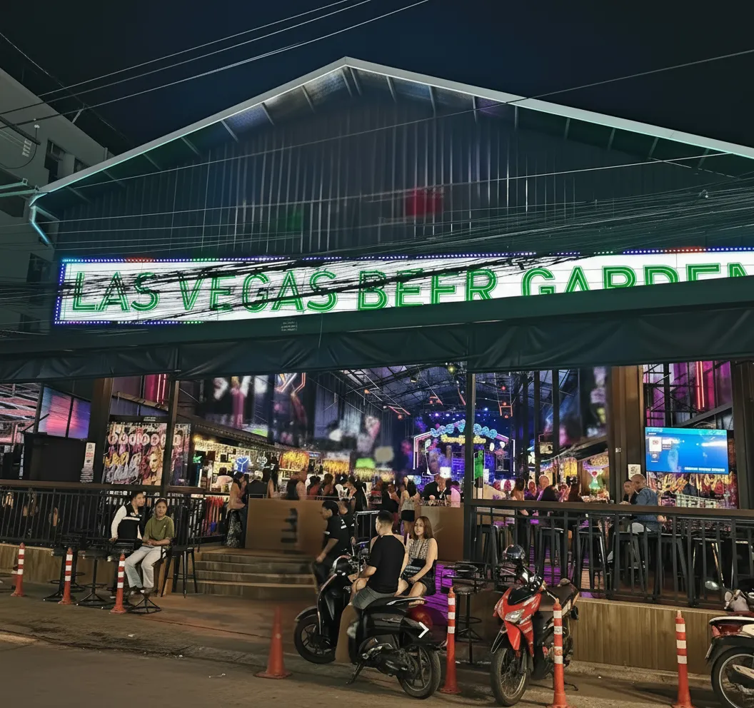 Las Vegas Beer Garden entrance at night