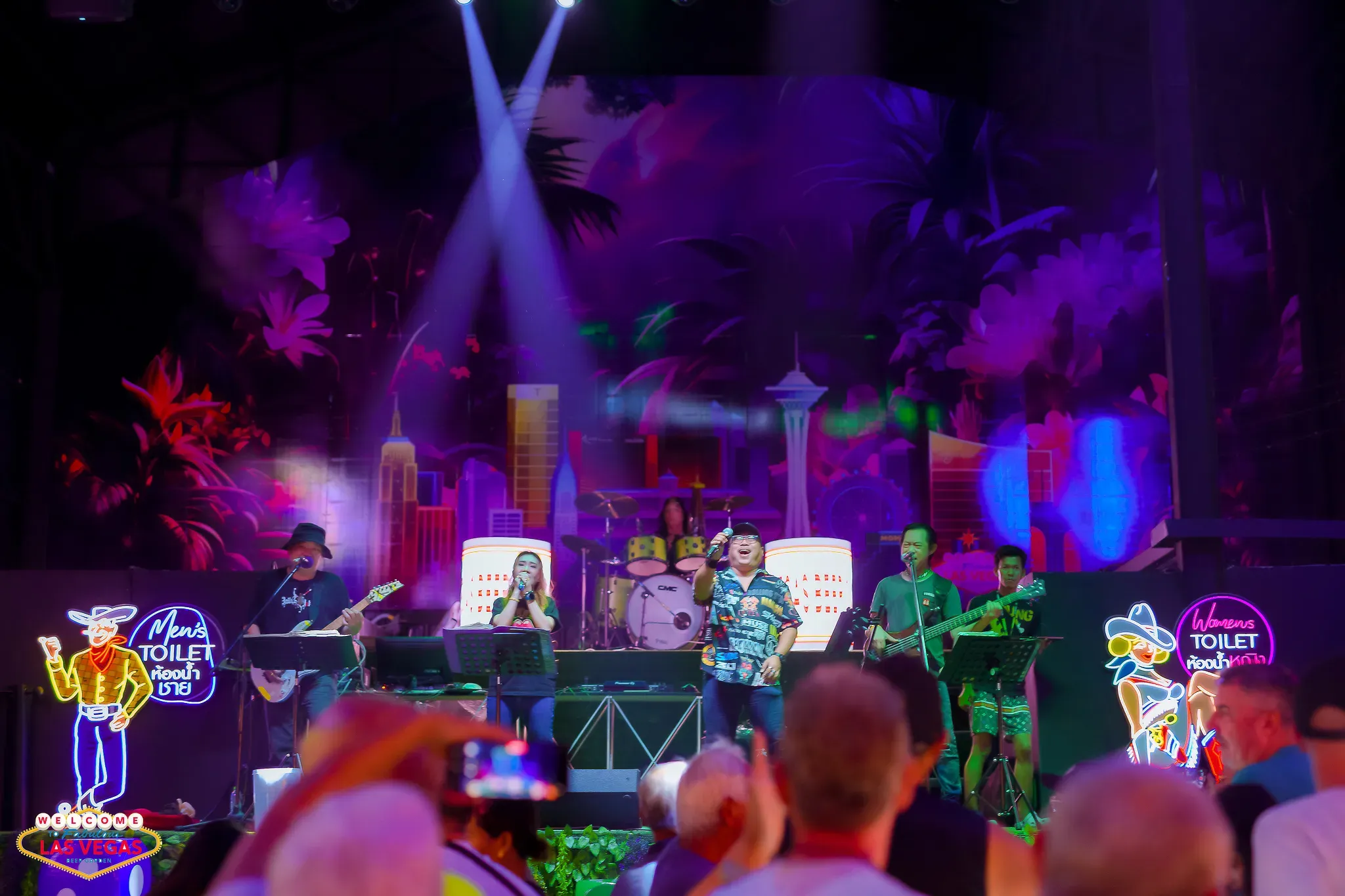 Stage lighting at night